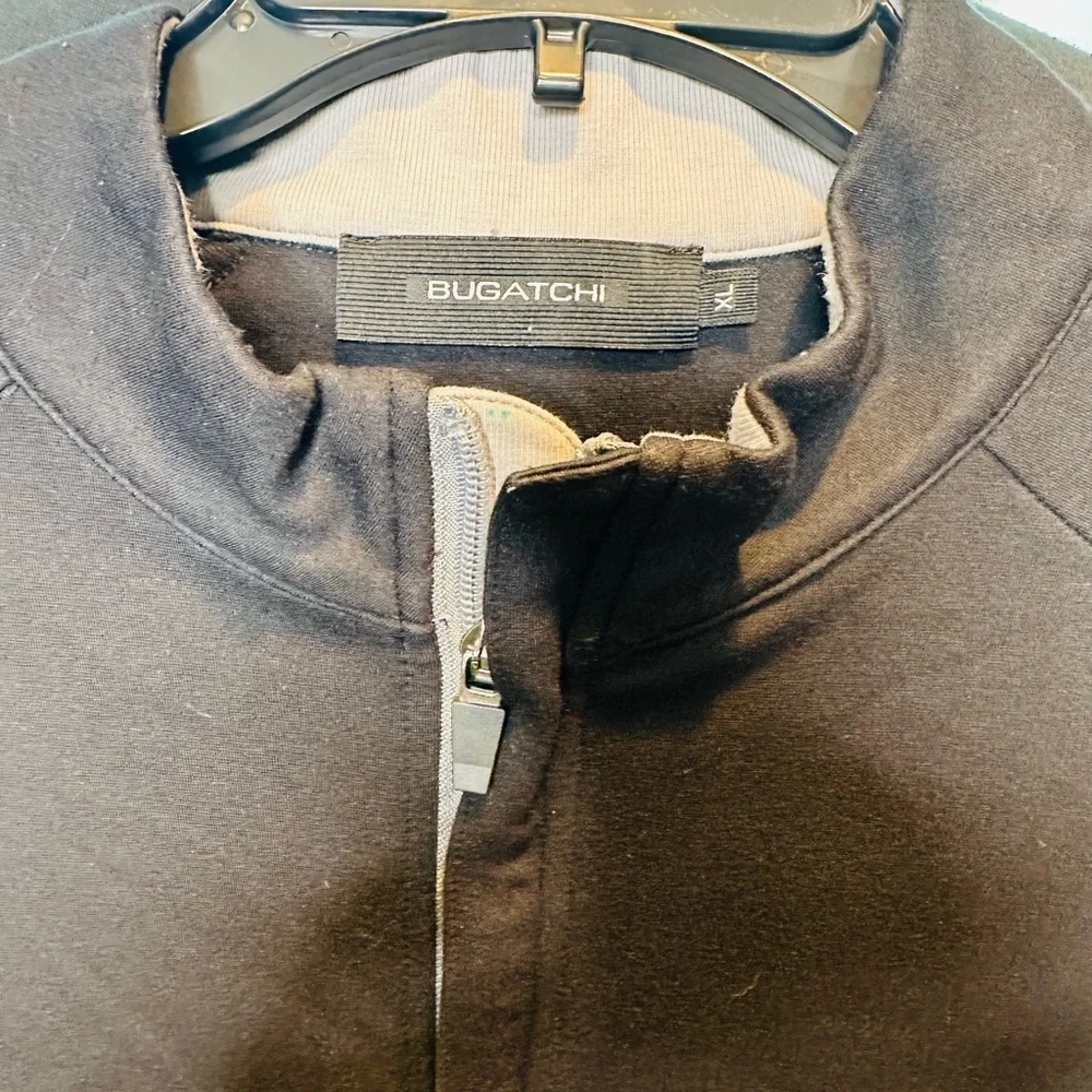 Bugatchi Solid Quarter Zip Mock Neck Pullover Mens Size XL